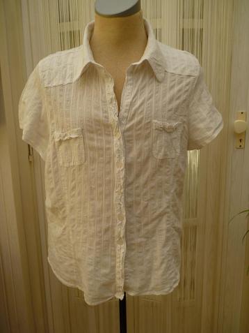 Miss Etam maat 52 witte katoenen blouse beschikbaar voor biedingen