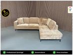 GRATIS LEVERING Hoekbank Velvet Bruin 280x245 SHOWROOMMODEL, Huis en Inrichting, Banken | Bankstellen, 250 tot 300 cm, Nieuw, Ophalen of Verzenden