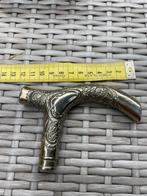Antieke retro vintage nikel silber wandelstok handvat, Ophalen of Verzenden, Gebruikt