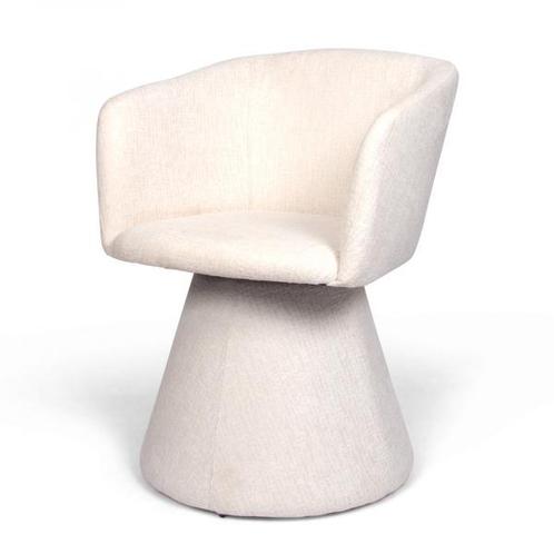 Sezana Draaibare Eetkamerstoel – Wit, Modern Design, Huis en Inrichting, Fauteuils, Nieuw, Stof, Verzenden