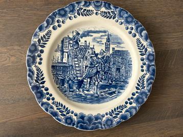 Antieke Math Dumoulin Schaal 1985 Delft Blauw Stadsgezicht beschikbaar voor biedingen