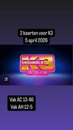2 tickets K3 5 april 2026, Tickets en Kaartjes, Twee personen