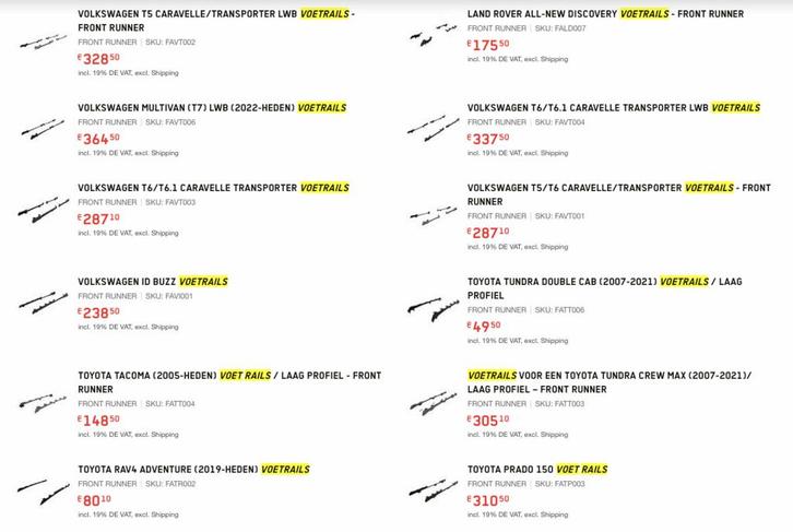 Front Runner Voetrails Voor Diverse Voertuigen zie foto,s Vo, Auto diversen, Dakdragers, Nieuw, Verzenden