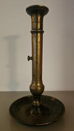 Messing schuifkandelaar, Antiek en Kunst, Antiek | Kandelaars, Ophalen, Overige materialen