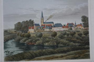 DOESBURG STAALGRAVURE HANDGEKLEURD STADSGEZICHT TERWEN E71 beschikbaar voor biedingen