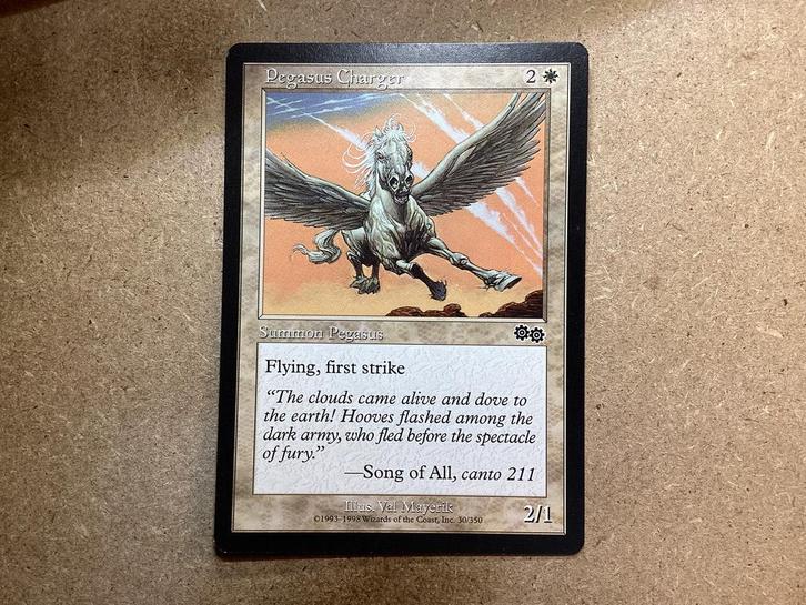 1x Pegasus Charger [030/350] (Excellent), Hobby en Vrije tijd, Verzamelkaartspellen | Magic the Gathering, Zo goed als nieuw, Losse kaart