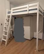 bijna nieuw- Ikea Stora Hoogslaper 2-persoons (140x200), Ophalen, Wit, Tweepersoons, 140 cm
