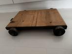 Industrieel karretje met houten blad, Huis en Inrichting, Woonaccessoires | Overige, Ophalen, Gebruikt