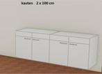 MAGAZIJN OPRUIMING KEUKENMEUBELEN MAT WIT NIEUW 200 cm, Ophalen, Wit, 150 tot 200 cm, Nieuw