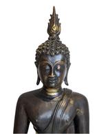 Antiek vuurverguld bronzen Boeddhabeeld – Thailand ca. 1700, Ophalen of Verzenden, Brons