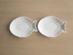 Bastion Collections 2 witte visbordjes D18cm bij15cm H2,5cm, Overige typen, Ophalen of Verzenden, Zo goed als nieuw, Overige stijlen