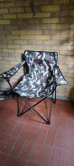 Opklapbare camouflage stoel met bekerhouder, Gebruikt, Overige kleuren, Ophalen of Verzenden, Camping