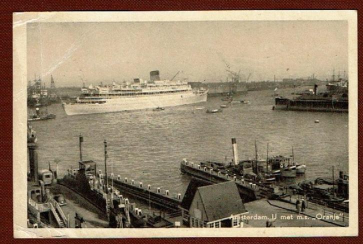 Amsterdam - IJ met m.s. "Oranje" - jr.'50 (pst.st.Landsmeer), Verzamelen, Ansichtkaarten | Nederland, Gelopen, Noord-Holland, 1940 tot 1960