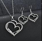 3-delige Hart Sieradenset - silverkleurig, Met hanger, Nieuw, Ophalen of Verzenden, Zilver