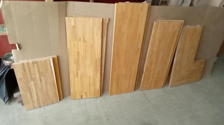Massief beukenhouten bladen, 28 mm. dik., Doe-het-zelf en Verbouw, Platen en Panelen, Zo goed als nieuw, Hout, 20 tot 50 mm, Ophalen