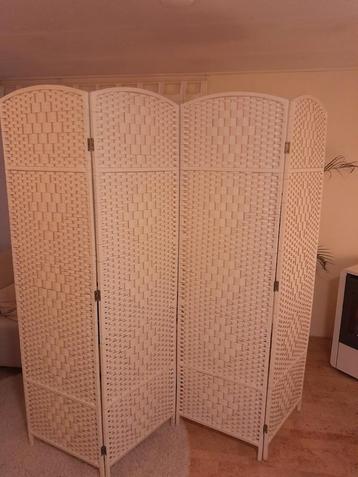 Kamerscherm roomdivider wit 200cm breed beschikbaar voor biedingen