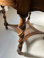 Antiek tafeltje met gedraaide poten, Gebruikt, Rond, 75 cm of meer, Hout