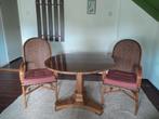 1 Biedermeier Tafel + 2 Rotan Stoelen, Ophalen, Rond, Zo goed als nieuw, Biedermeier