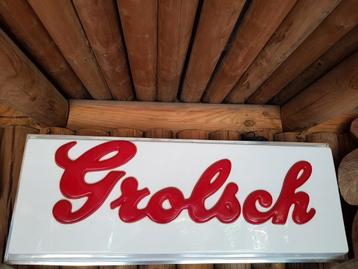 GROLSCH ROOD WITTE GEVELLICHTBAK 60 / 70 JAREN VOOR MANCAVE  beschikbaar voor biedingen