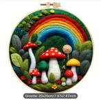 DIY Wolvilt Paddestoelen Complete Set, Ophalen of Verzenden, Nieuw, Handborduren, Borduurpakket