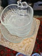 Vintage art deco Glazen Appel vorm Schaalen set 7delig, Antiek en Kunst, Antiek | Glas en Kristal, Ophalen of Verzenden