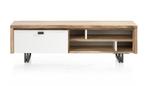 Houten TV-meubel met lade en open vakken (Xooon), 150 tot 200 cm, Eikenhout, Ophalen of Verzenden, Zo goed als nieuw