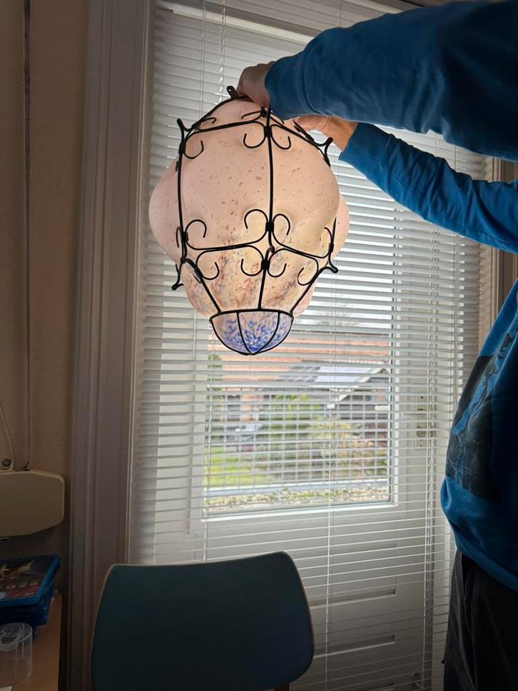 Venetiaanse lamp met kleur, Antiek en Kunst, Antiek | Lampen, Ophalen of Verzenden