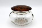 Grote engels kristallen pot met zilver en schildpad, Londen., Ophalen of Verzenden, Zilver