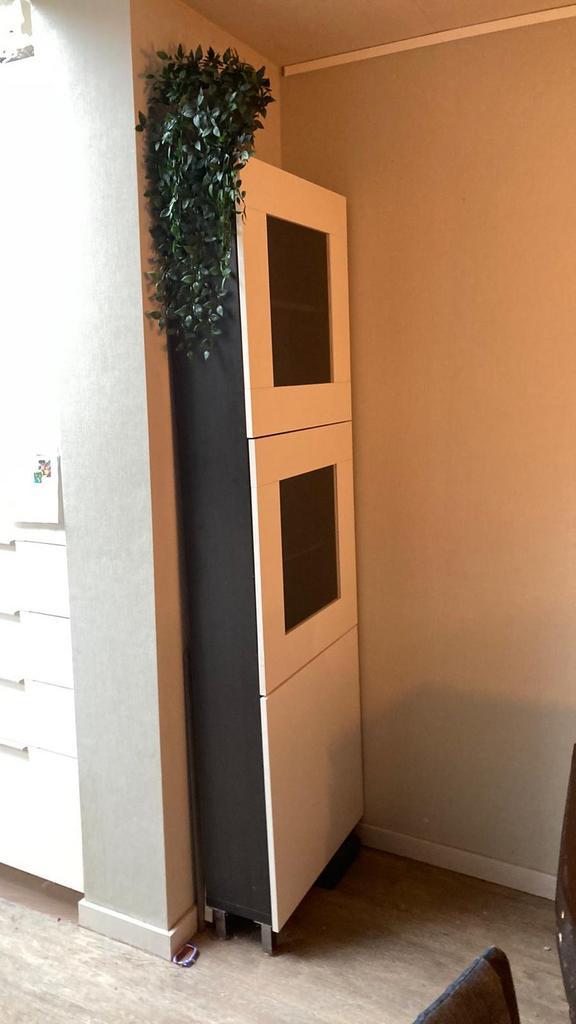 Besta Ikea kast H 202 x B60 x D22 met 2 glazen deuren., Huis en Inrichting, Kasten | Boekenkasten, Gebruikt, 50 tot 100 cm, 200 cm of meer
