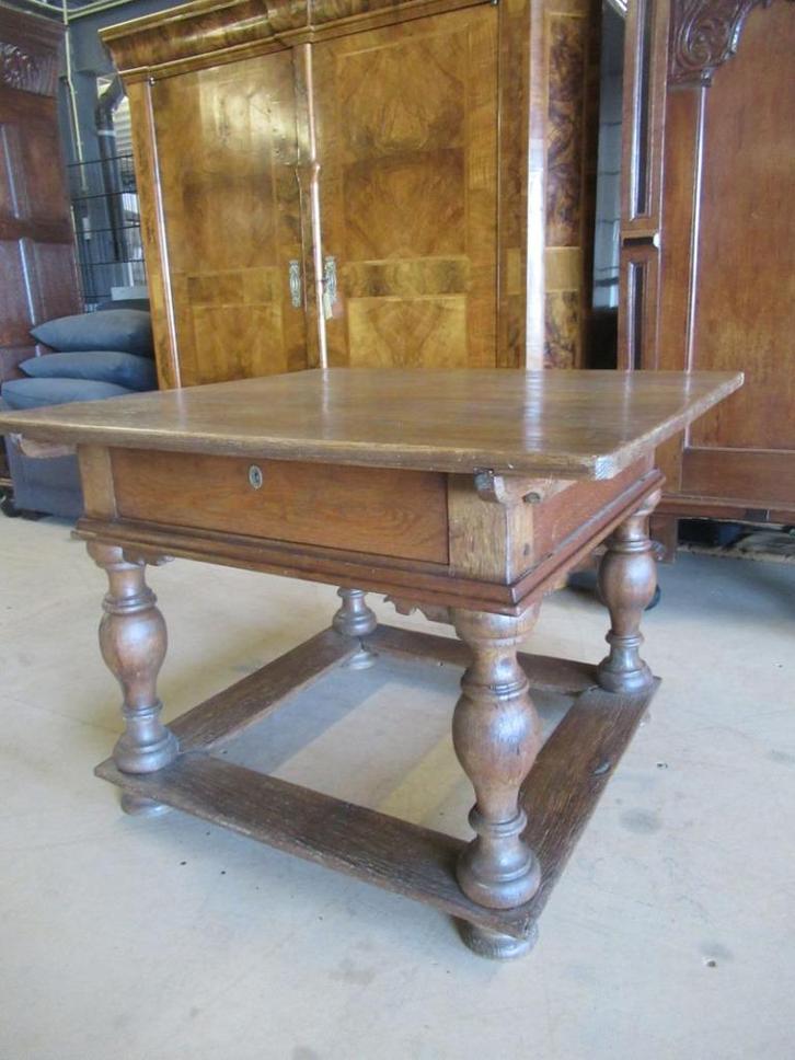 Oer 11555 ANTIEKE 18e eeuwse eikenhouten betaaltafel, Antiek en Kunst, Antiek | Meubels | Tafels, Ophalen