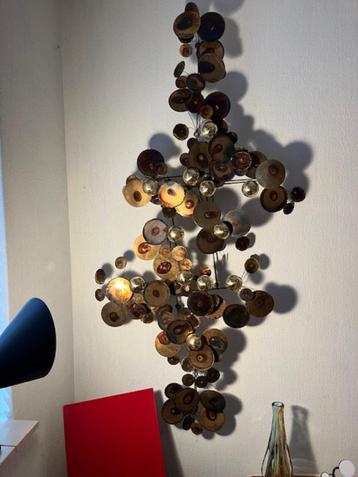 Prachtige vintage metalen sculpture Rain Drops Curtis Jers beschikbaar voor biedingen