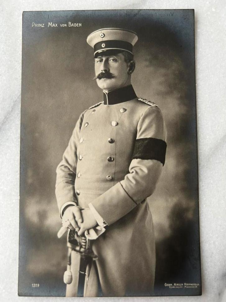 Wo1: ak adel Max von Baden uniform, Verzamelen, Militaria | Algemeen, Landmacht, Foto of Poster, Nederland, Ophalen of Verzenden