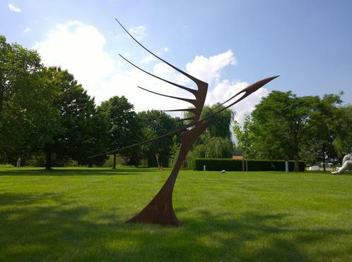 Kunstwerk cortenstaal Dirk Verberne, Tuin en Terras, Tuinbeelden, Zo goed als nieuw, Metaal, Ophalen