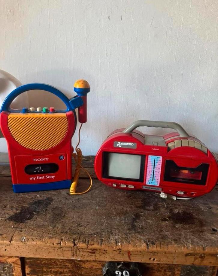 2 leuke vintage portable cassette recorders oa my first sony, Verzamelen, Retro, Audio en Video, Ophalen of Verzenden