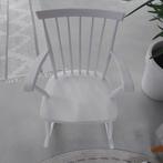 Strakke vintage schommelstoel mat krijt grijs wit geverfd, Ophalen, Zo goed als nieuw, Hout, Scandinavisch