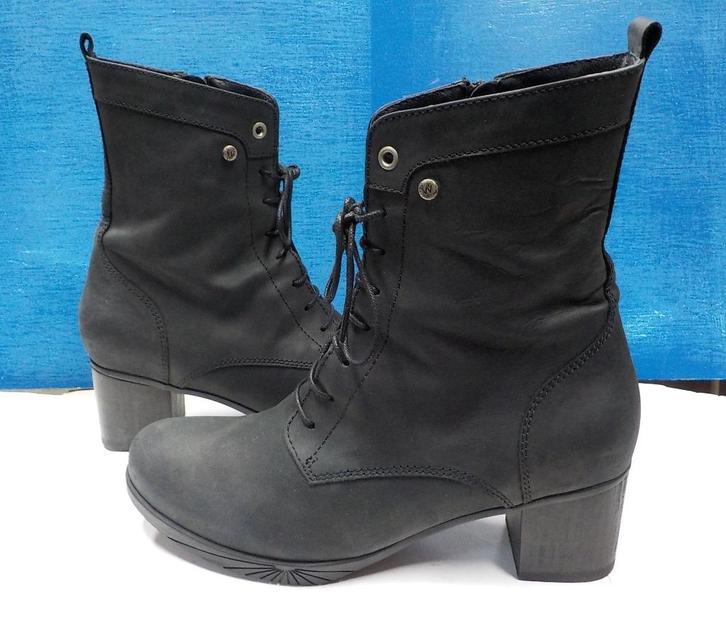 Zwarte half hoge Wolky veterlaarsjes maat 41, Kleding | Dames, Schoenen, Zo goed als nieuw, Lage of Enkellaarzen, Zwart, Ophalen of Verzenden