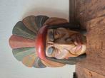 Indianen hoofd massief hout., Antiek en Kunst, Ophalen of Verzenden