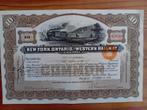 Aandeel NY, Ontario & Western Railway Company - 1935, Ophalen of Verzenden, 1920 tot 1950, Aandeel