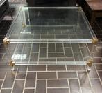 VINTAGE 70S HOLLYWOOD EGENCY GLAZEN SALONTAFEL 2 LAGEN, Huis en Inrichting, Tafels | Salontafels, Ophalen, 100 tot 150 cm, 50 tot 100 cm