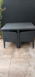 Tuintafel met stoelen antraciet, Tuin en Terras, Tuintafels, Ophalen, Gebruikt, Rechthoekig, Aluminium