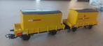 2 Märklin Strukton lageboordwagens met containers, Hobby en Vrije tijd, Modeltreinen | H0, Wisselstroom, Wagon, Ophalen of Verzenden