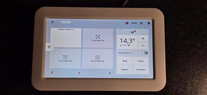 2x Toon slimme thermostaat 1x geroot + 1x standaard, Doe-het-zelf en Verbouw, Thermostaten, Gebruikt, Slimme thermostaat, Ophalen