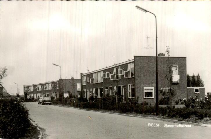 Weesp - Slauerhoffstraat, Verzamelen, Ansichtkaarten | Nederland, Ongelopen, Noord-Holland, Voor 1920, Ophalen of Verzenden