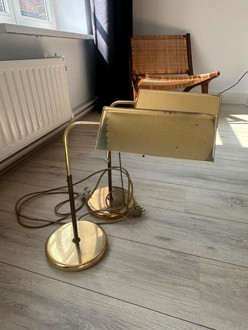 2 gouden vintage tafellampen - werkend beschikbaar voor biedingen