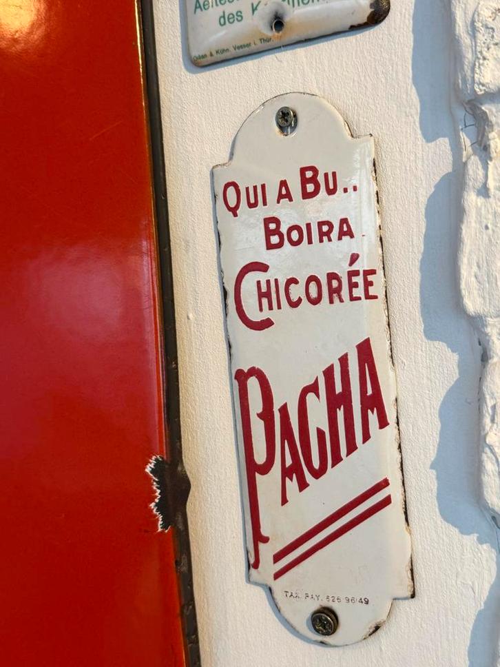 Emaille Reclamebord Pacha Chicorée, Antiek en Kunst, Antiek | Emaille, Ophalen of Verzenden