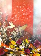 Schilderij – “Dans van Licht en Bloemen” 70x90 cm, Huis en Inrichting, Nieuw, Ophalen of Verzenden, Schilderij, 75 tot 100 cm