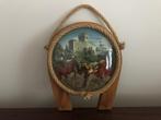 Retro houten lijst kader rond bol glas edelweiss, Antiek en Kunst, Ophalen of Verzenden