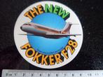 sticker the new fokker f28 vintage vliegtuig airplane, Verzenden, Zo goed als nieuw, Bedrijf of Vereniging
