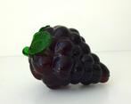 Glazen tros druiven donkerpaars groen blad steeltje 3848-g, Ophalen of Verzenden