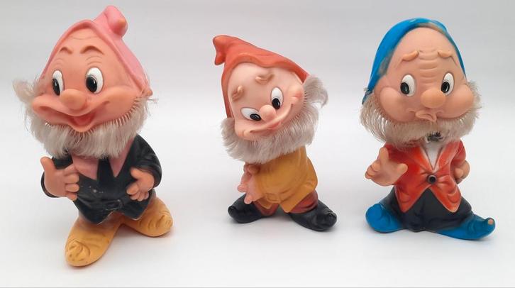 3x Vintage Famosa Ferrario Kabouters met "echte" baarden, Verzamelen, Poppetjes en Figuurtjes, Gebruikt, Ophalen of Verzenden